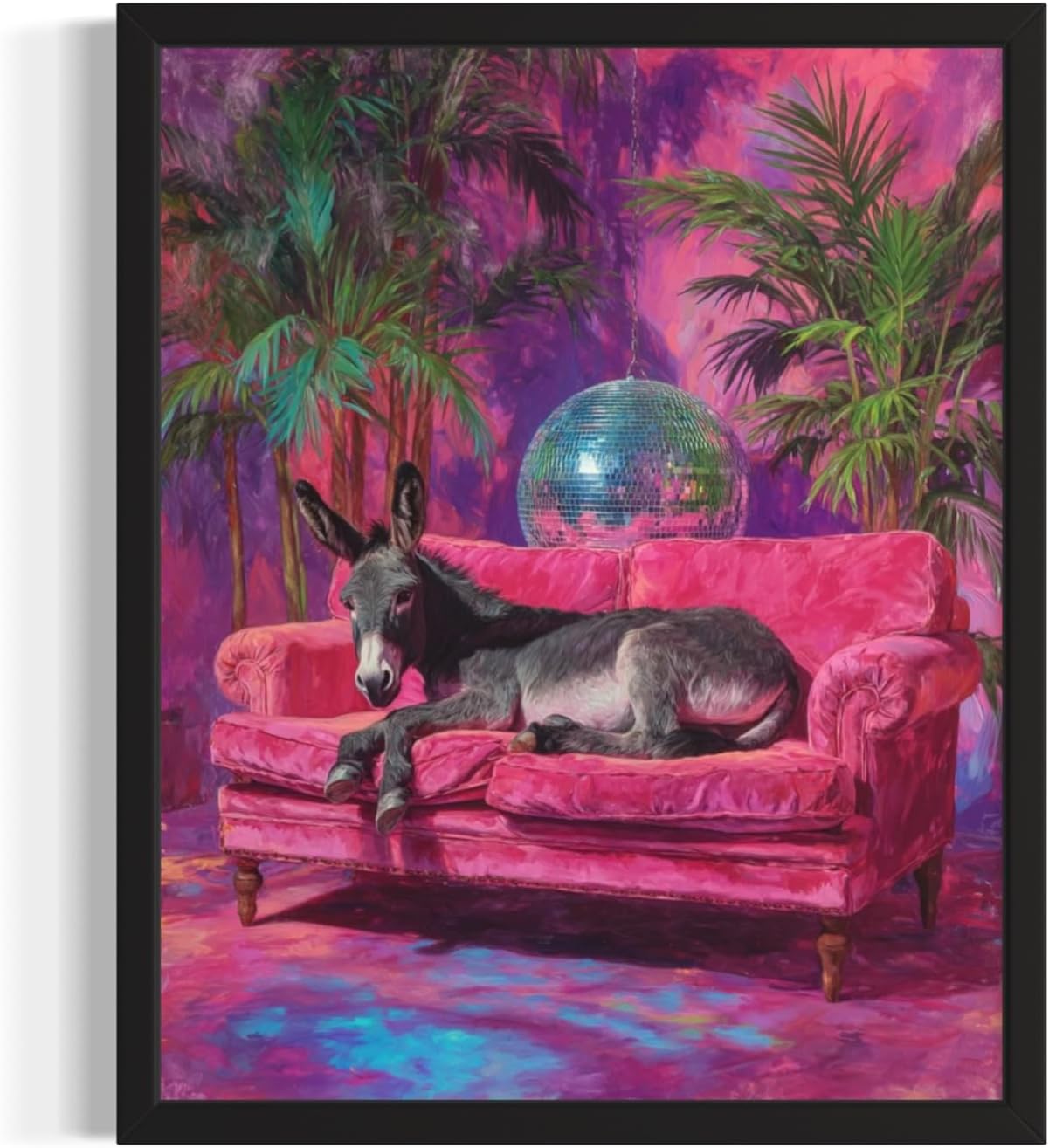 Leopard Art Print Poster with Disco Pink Posters for Room Aesthetic Blush Pink Wall Decor Wall Art Home Bedroom Bathroom Decor 234 (Leopard, 24L" x 18W", Unframed)