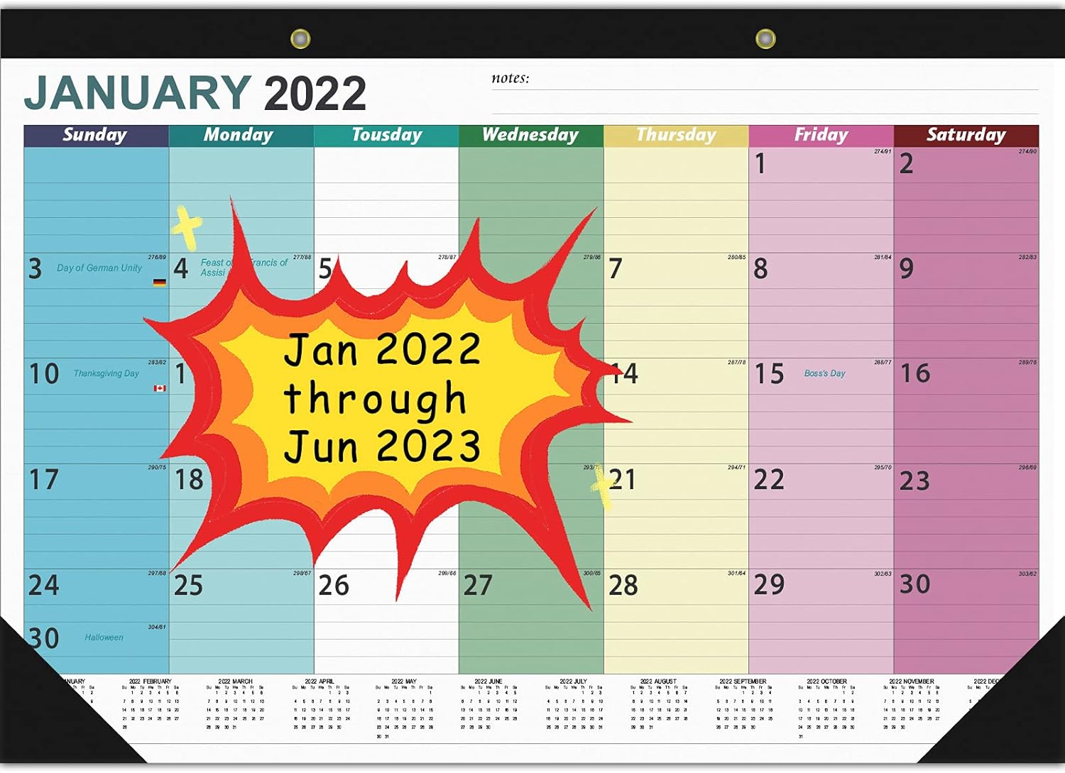 Buy 2022 2023 Desk Calendar 18 Monthly Wall Calendar 16 9inch X 12inch January 2022 June 2023 Large Colorful Ruled Blocks Tear Off Desktop Calendar For Planning And Organizing Online In Indonesia B09d75ykql 2022-2023 Desk Calendar