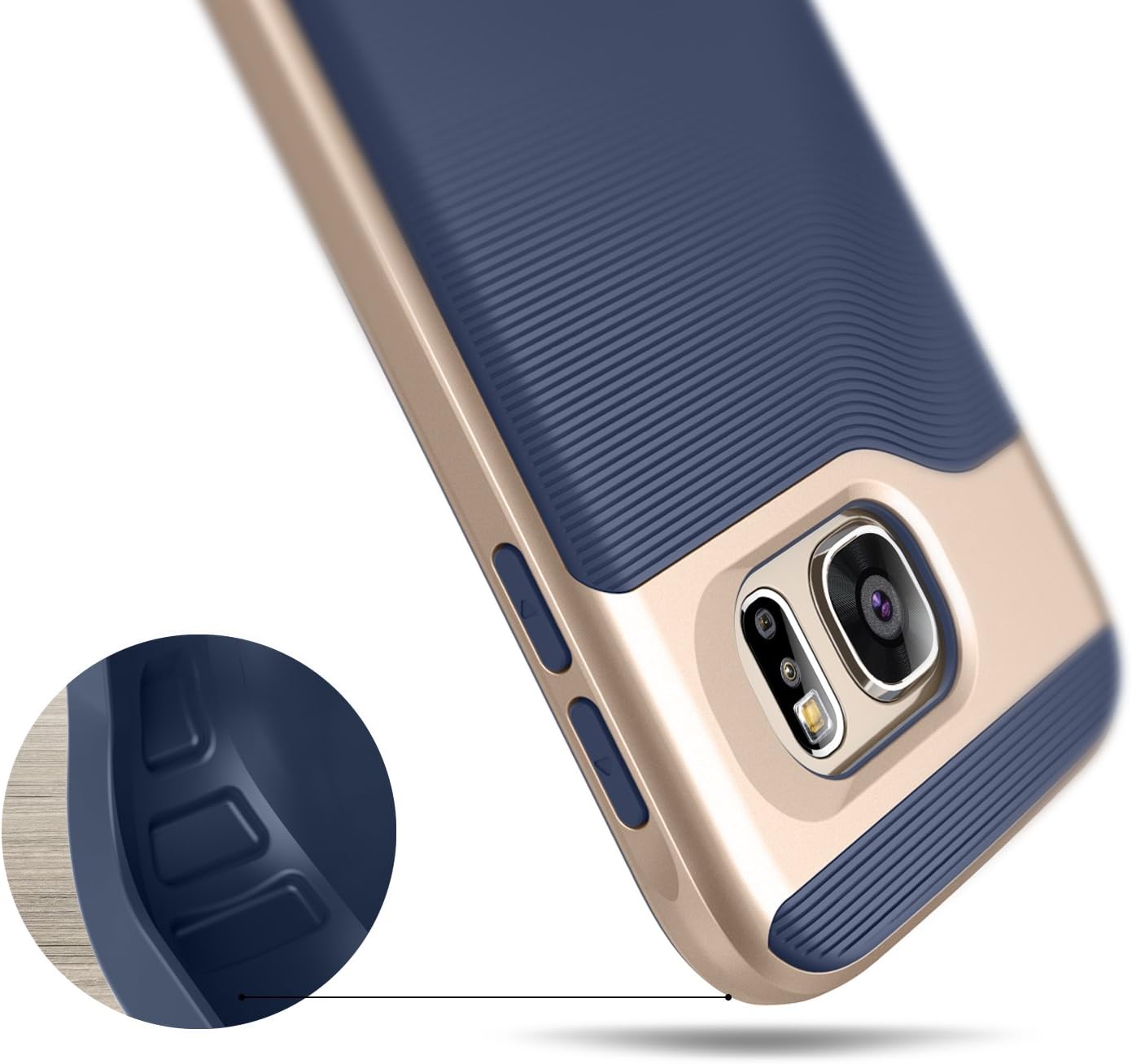 Caseology Wavelength for Galaxy S6 Case (2015) - Stylish Grip Design - Navy Blue