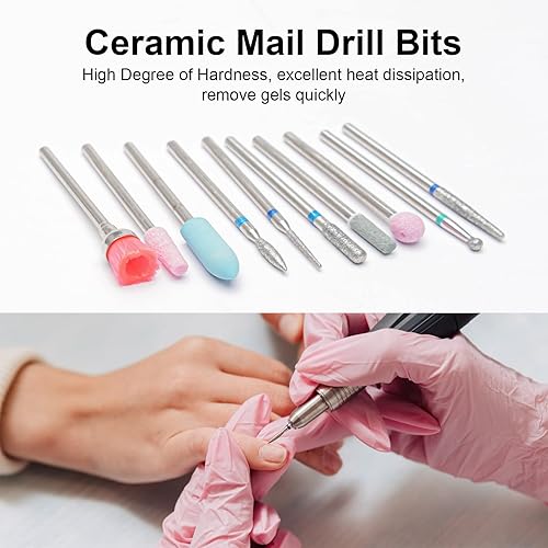 Miniatura 5 de 10 brocas de uñas Emery de 332 pulgadas para taladro de uñas (brocas para clavos) para uñas acrílicas, para manicura y pedicura para taladro