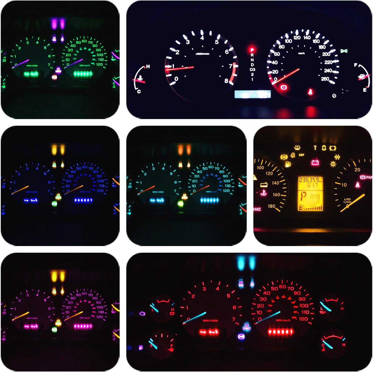 WLJH Green Dash Cluster Instrument Panel Gauge Led Light Indicators Bulbs Full Kit for Dodge Ram 1500 2500 3500 1994-2001, Pack of 20