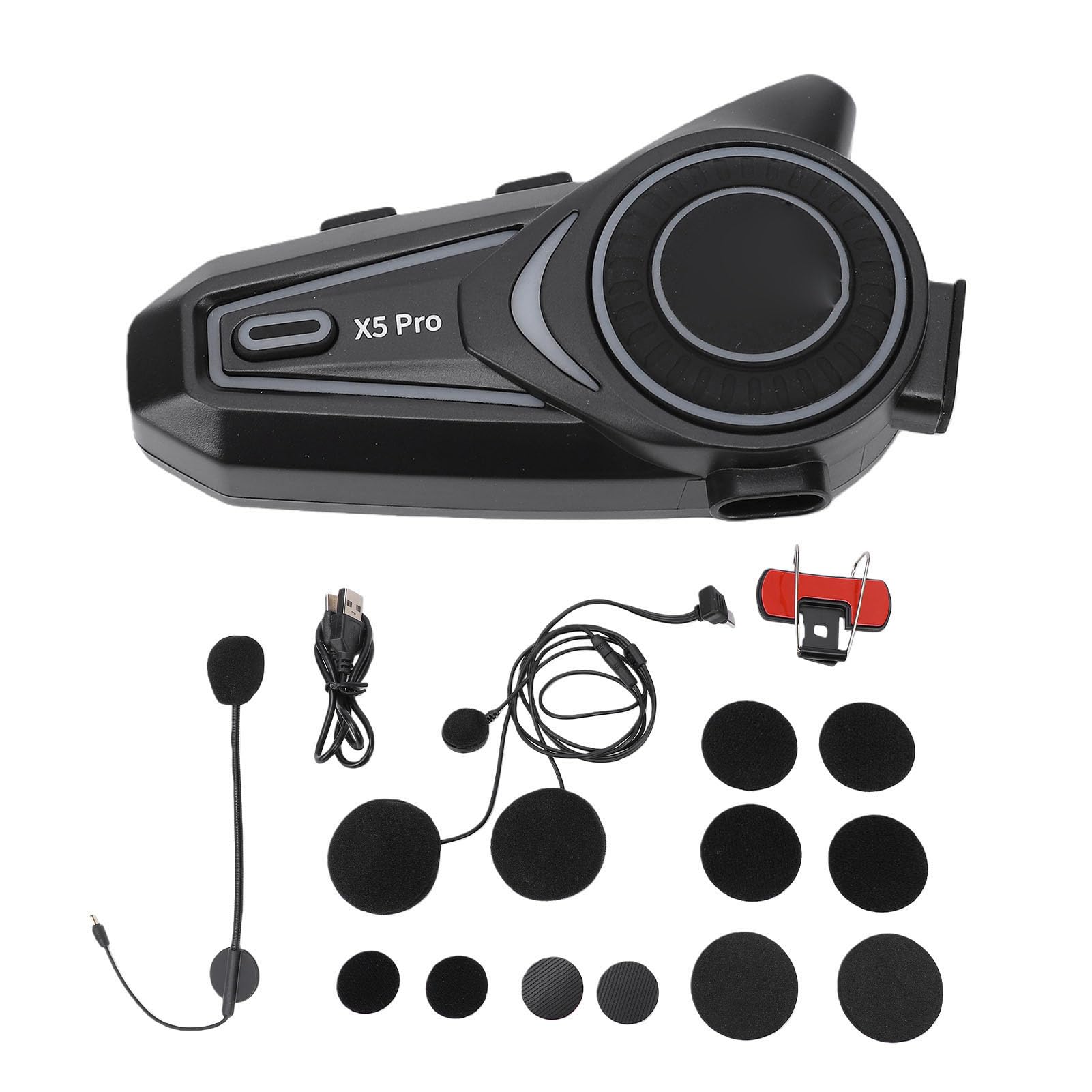 GOWENIC Auricolare Bluetooth per Moto, Interfono per Casco da 500 M con