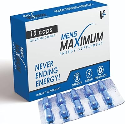 Mens Maximum 10 High Dose Blue Tablets. Strong. Fast. Long - Blue Power from Nature. Developed in co-Working with Internat...