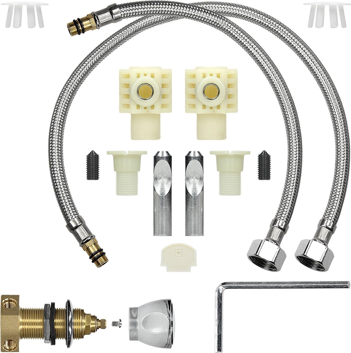 WC Suspendu Rimoff Blanc – Avec Couvercle Soft Close et robinet bidet pour Eau - Kit de Montage Mural Inclus