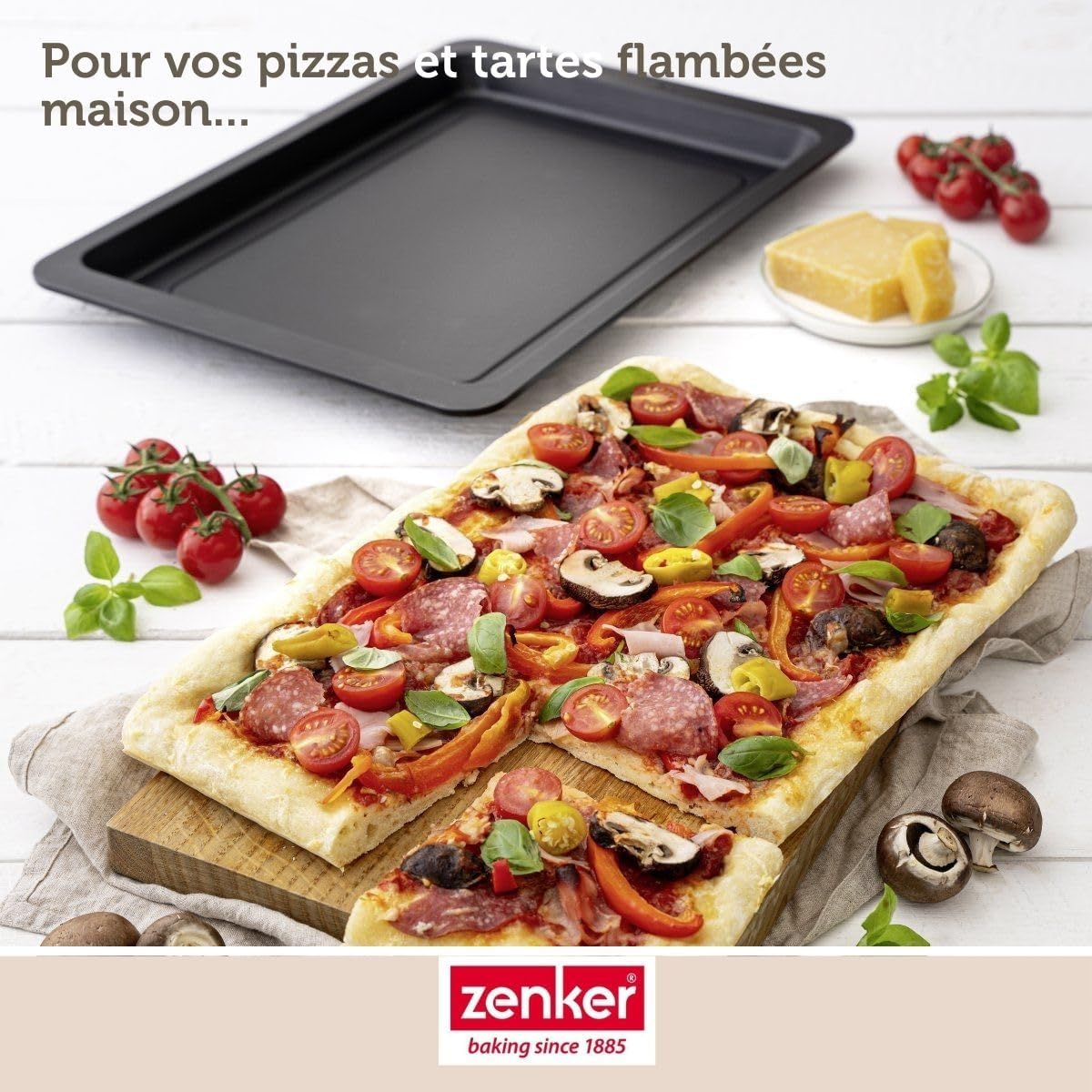 Zenker "Special Countries" Pizza Tray, Black, 16.54 x 11.42 x 0.98"