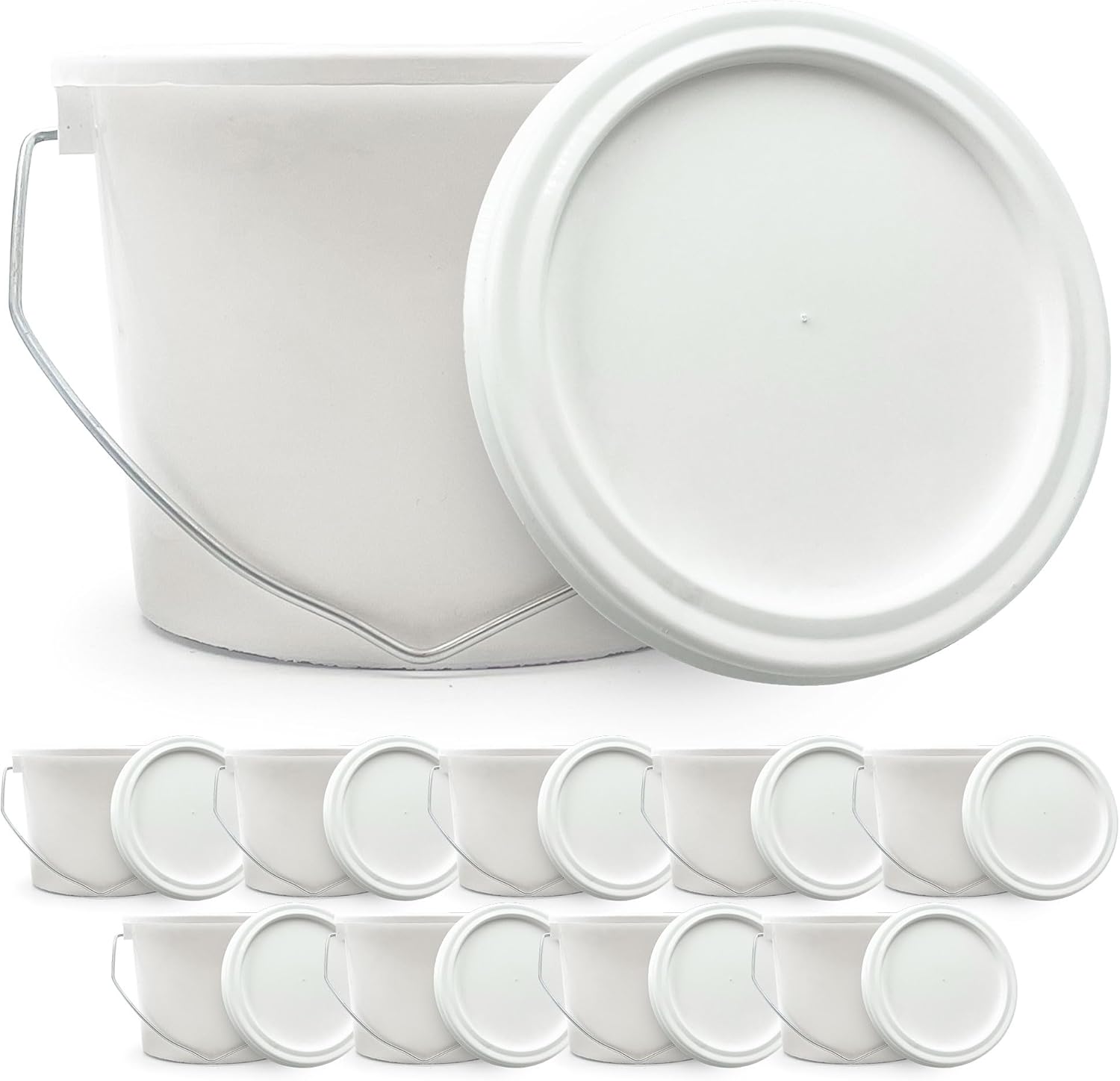 1 Litre Paint Kettle Plastic Bucket with Lid (Pack of 10) Versatile