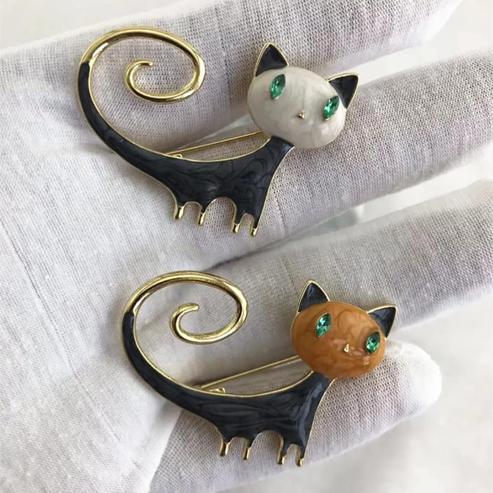 Fashion Cat Lapel Brooch Pin for Women Girls Cubic Zirconia Rhinestone Enamel Pet Animal Pin Clip Hat Scarves Sweater Dress Suit Jacket Brooches Pins Cute Jewelry Gifts Christmas - Image 8