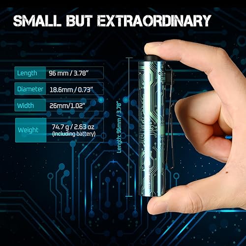 Miniatura 4 de ACEBEAM Rider RX 700 Linterna LED de alto lúmenes recargable, linterna AA EDC de bolsillo con clip, mini luz flash pequeña súper brillante, 519A-V1