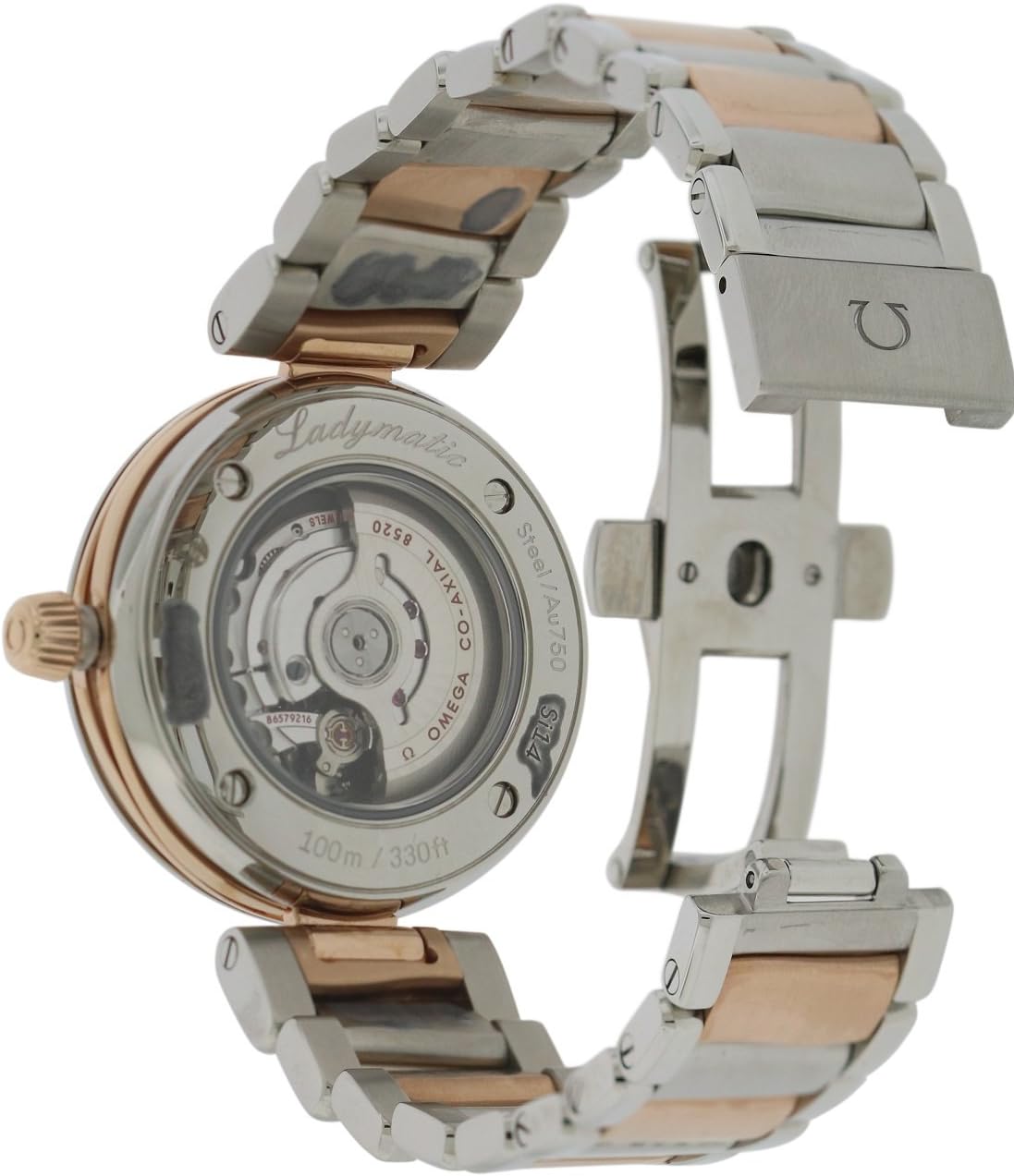 OMEGA Women's Steel Bracelet Rose Gold Case Automatic MOP Dial Analog Watch 425.20.34.20.55.004