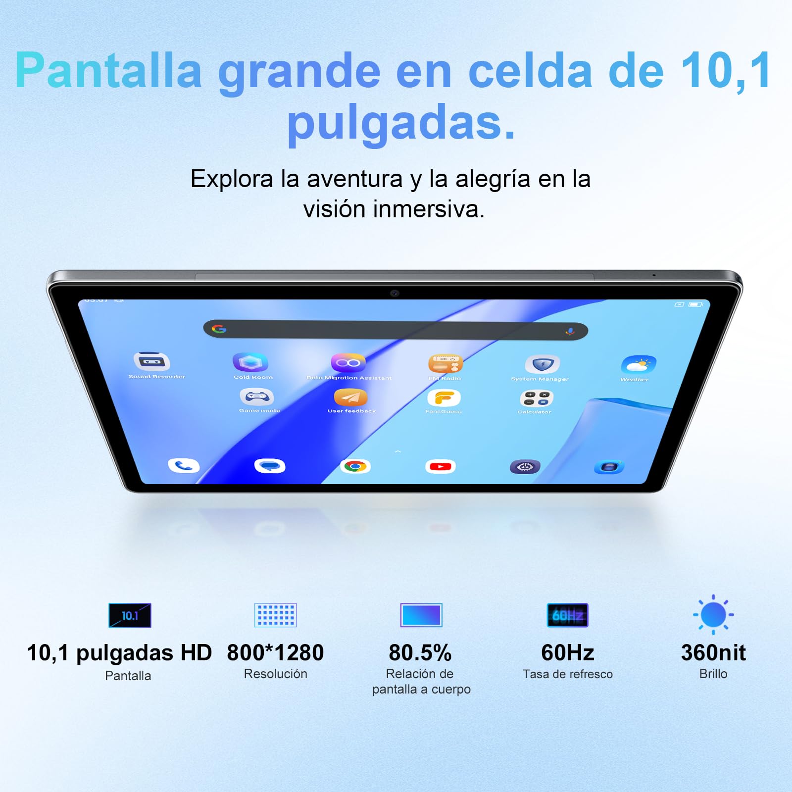 Blackview Tab10 WiFi 10,1 Pulgadas 2024, 16GB (8+8)+256GB/2TB TF