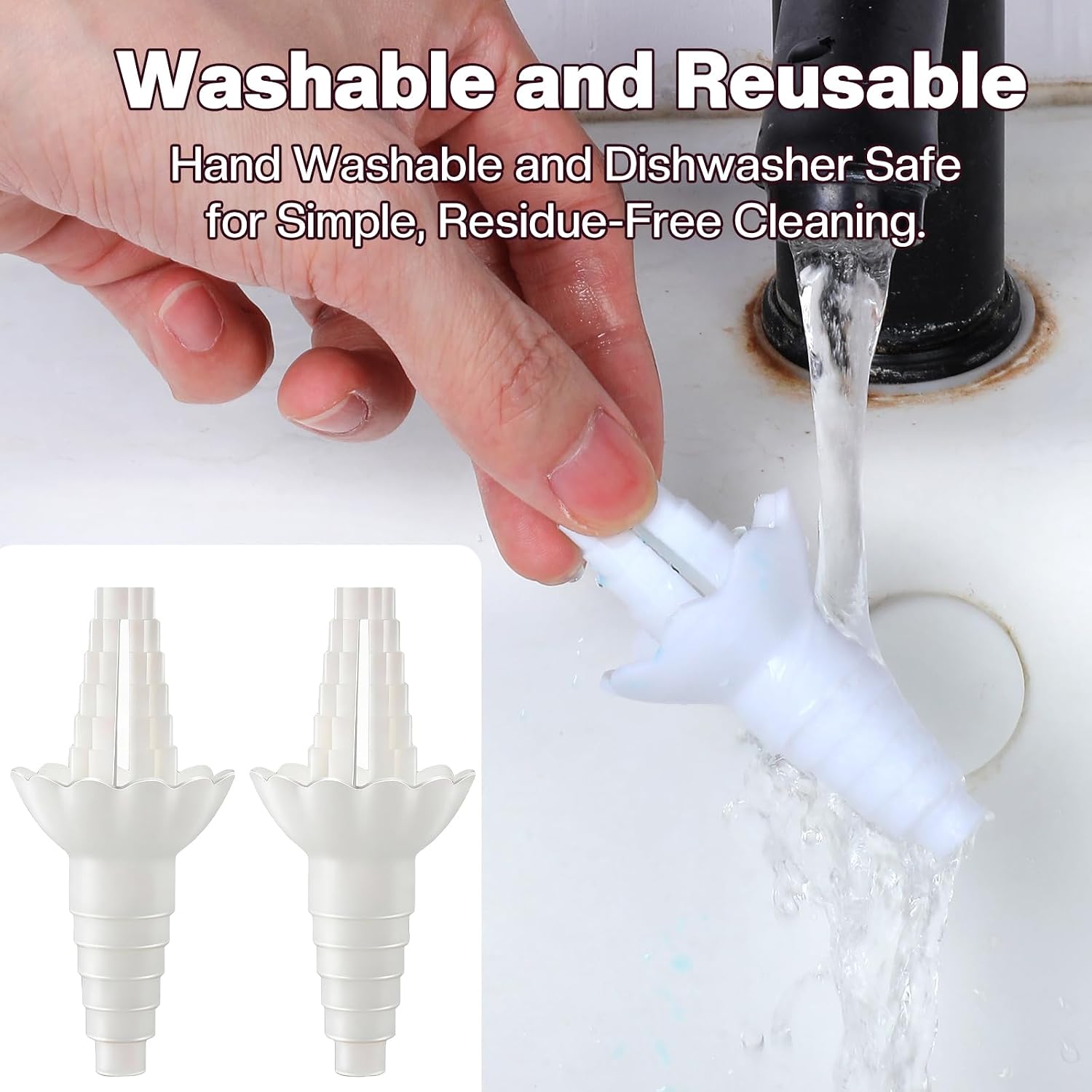 2Pcs Universal Bottle Emptying Kit, Flip-It Bottle Emptying Kit, Liquid Transfer Connector for Shampoo, Lotion, Dish Soap & More in Kitchen & Bathroom