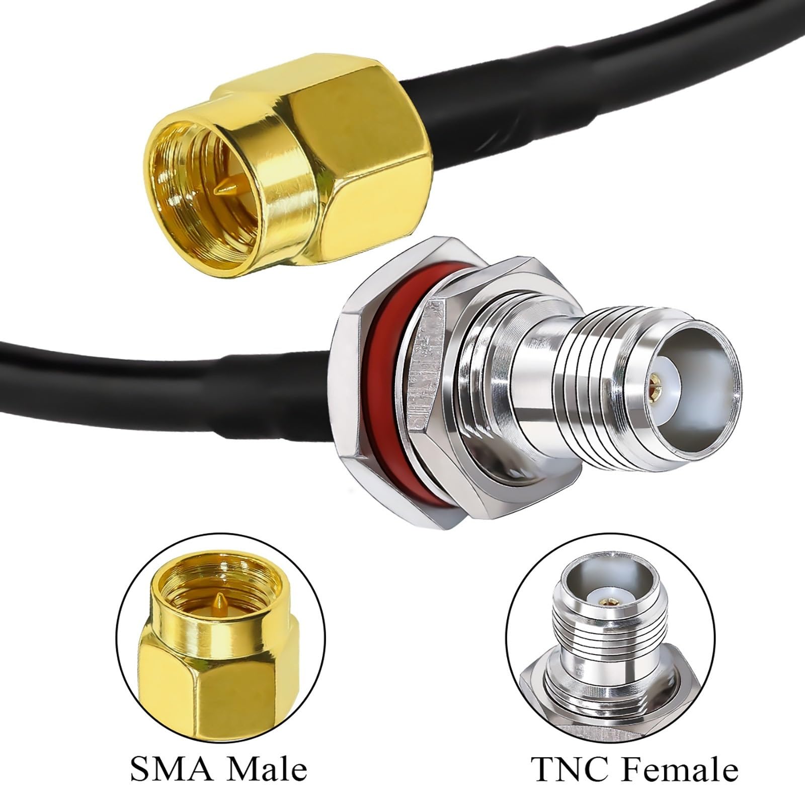 LIHUA Kabel koncentryczny SMA męski na żeński RG58 Low Loss W/i/Fi an/te/na przedłużacz 20 cm 10 m 15 m 20 m 25 m 40 m kabel koncentryczny (30 m)