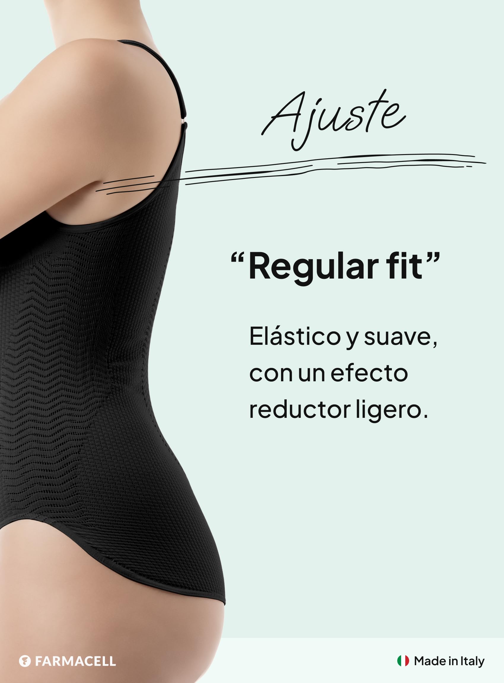 Farmacell Body Moldeador Mujer Anticelulitis Masaje y Efecto FIR, Made in Italy, 1108