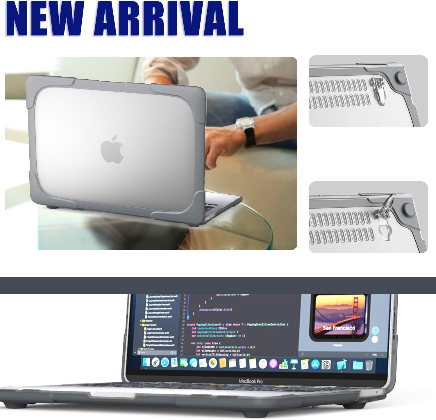 Exclusive MacBook Pro 13 inch Case 2020 M1 A2338/ A2289/ A2251 | AVAKOT Heavy Duty Slim Hard Shell Dual Layer Laptop Protective Cover with Touch ID Foldable Kickstand for 13 Inch MacBook Pro 2020 | Gray Limited Discount MacBook Pro 13 inch Case 2020 M1 A2338/ A2289/ A2251 | AVAKOT Heavy Duty Slim Hard Shell Dual Layer Laptop Protective Cover with Touch ID Foldable Kickstand for 13 Inch MacBook Pro 2020 | Gray