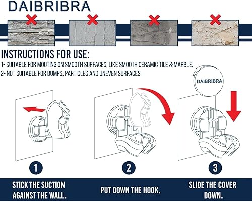 Miniatura 8 de Soporte de pared para cabezal de ducha con ventosa, diferentes posiciones, soporte de cabezal de ducha de mano reubicable y ajustable, soporte de