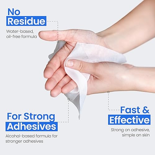 Miniatura 5 de Safe n' Simple - Removedor de adhesivo para la piel, 50 paquetes de 2 x 2 pulgadas, toallitas removedoras de adhesivo, toallitas removedoras de