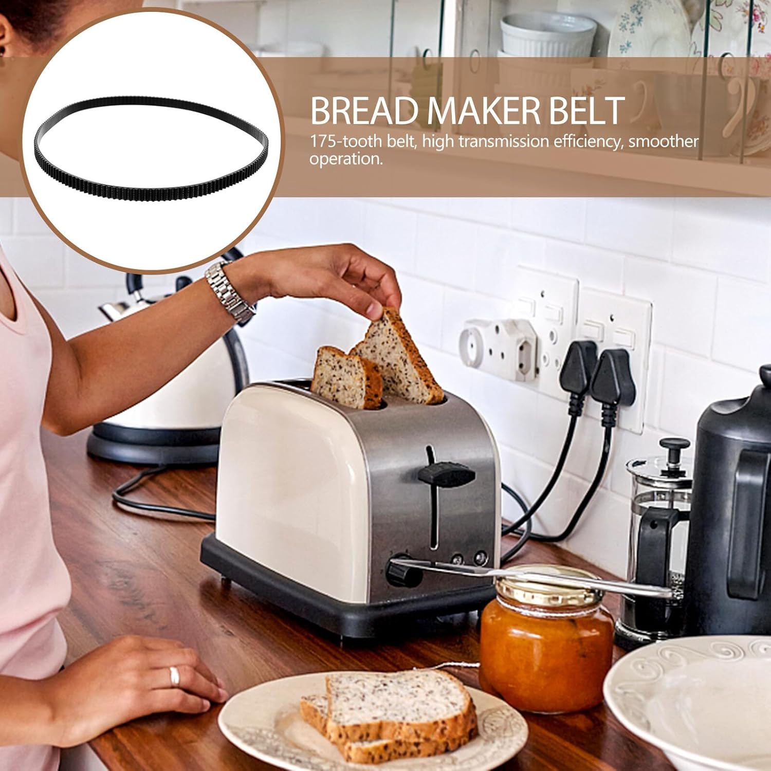 Heavy-Duty Bread Maker Belt Replacement for Bread Machine Precise Fit Drive Belt Accessory with Smooth Transmission for Breadmaker Repair