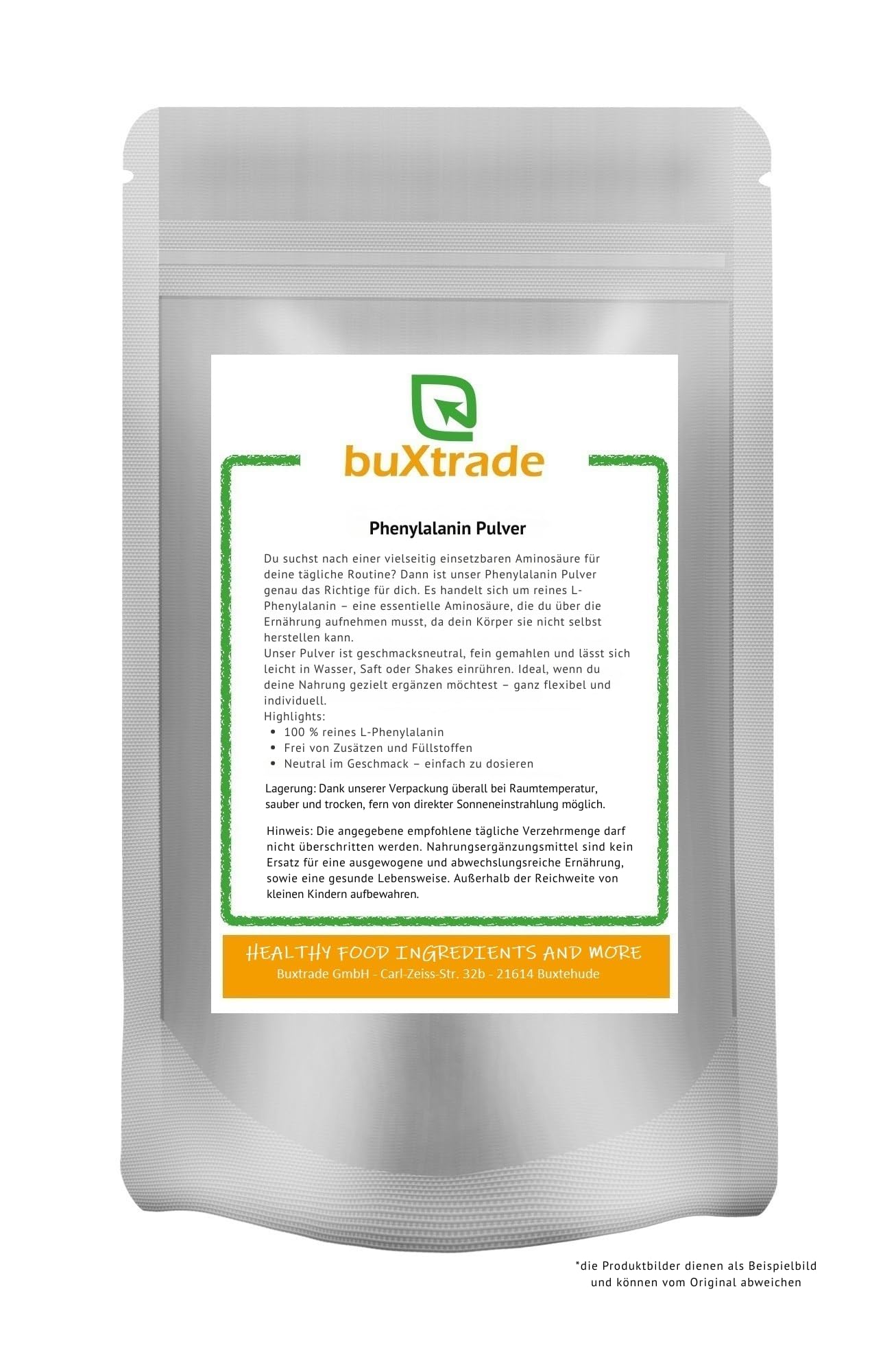 25 kg | Phenylalanin Pulver | Nahrungsergänzungsmittel | Pulver | Phenylalanin | Aminosäure | Buxtrade