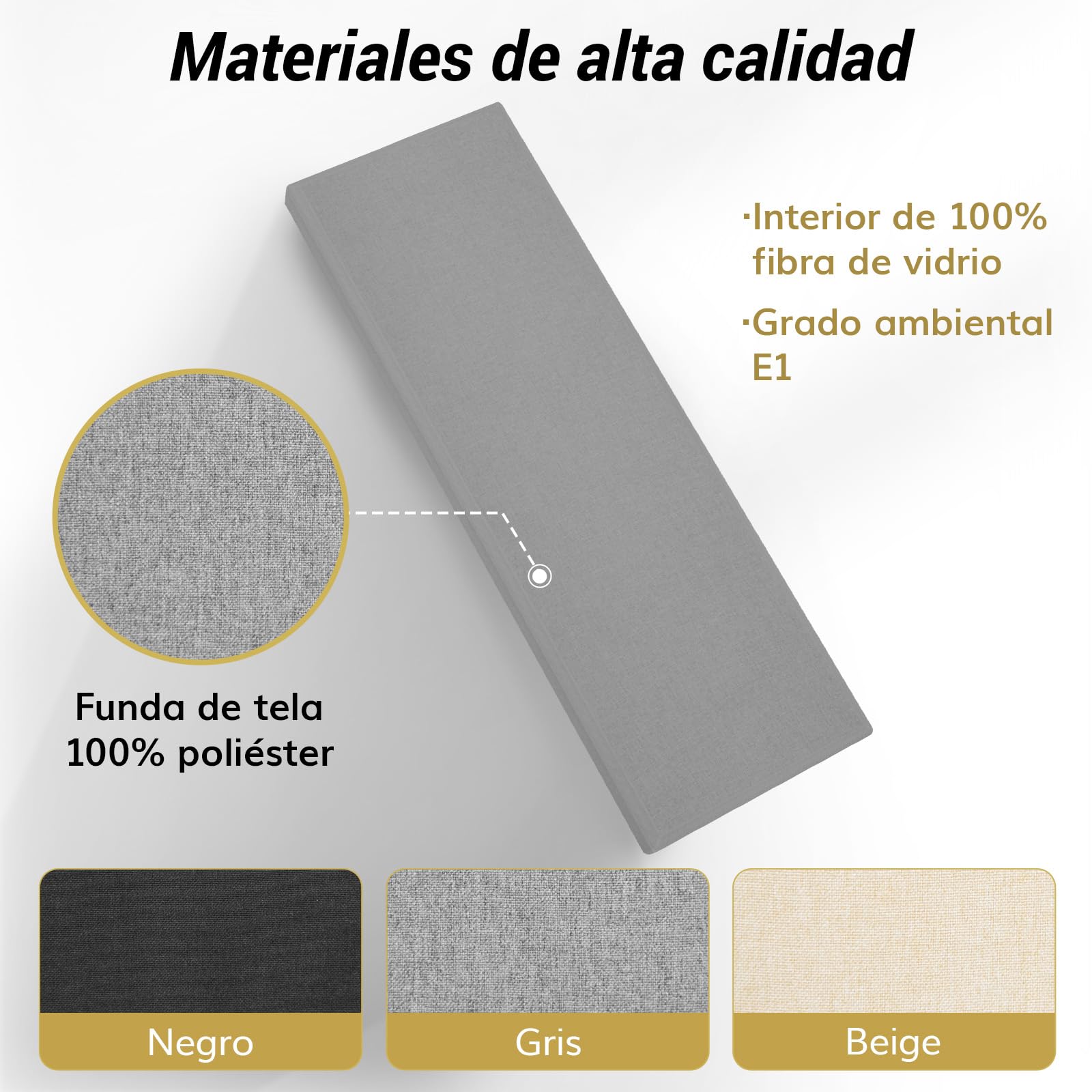 TONOR 4 PCS Grande Espuma Acústica Paneles，90x30x6 cm，Paneles Acústicos de Fibra de Vidrio 3D con Autoadhesivo Completo, Panel Pared Decorativo, para Estudio, Sala de Estar, Hogar, Oficina, Gris