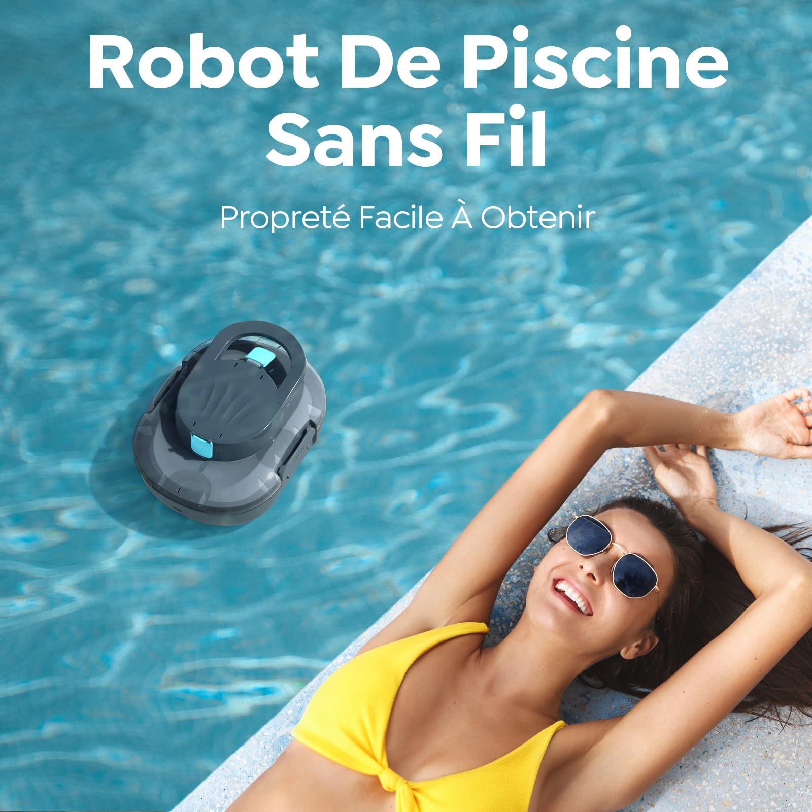 S1PRO (Version 2026) Robot Piscine, Autonomie 120 Min pour Piscines Hors Sol 100m², Aspirateur Piscine Double Moteur, Nettoyeur de Piscine Compact et Léger, Stationnement Automatique, Gris