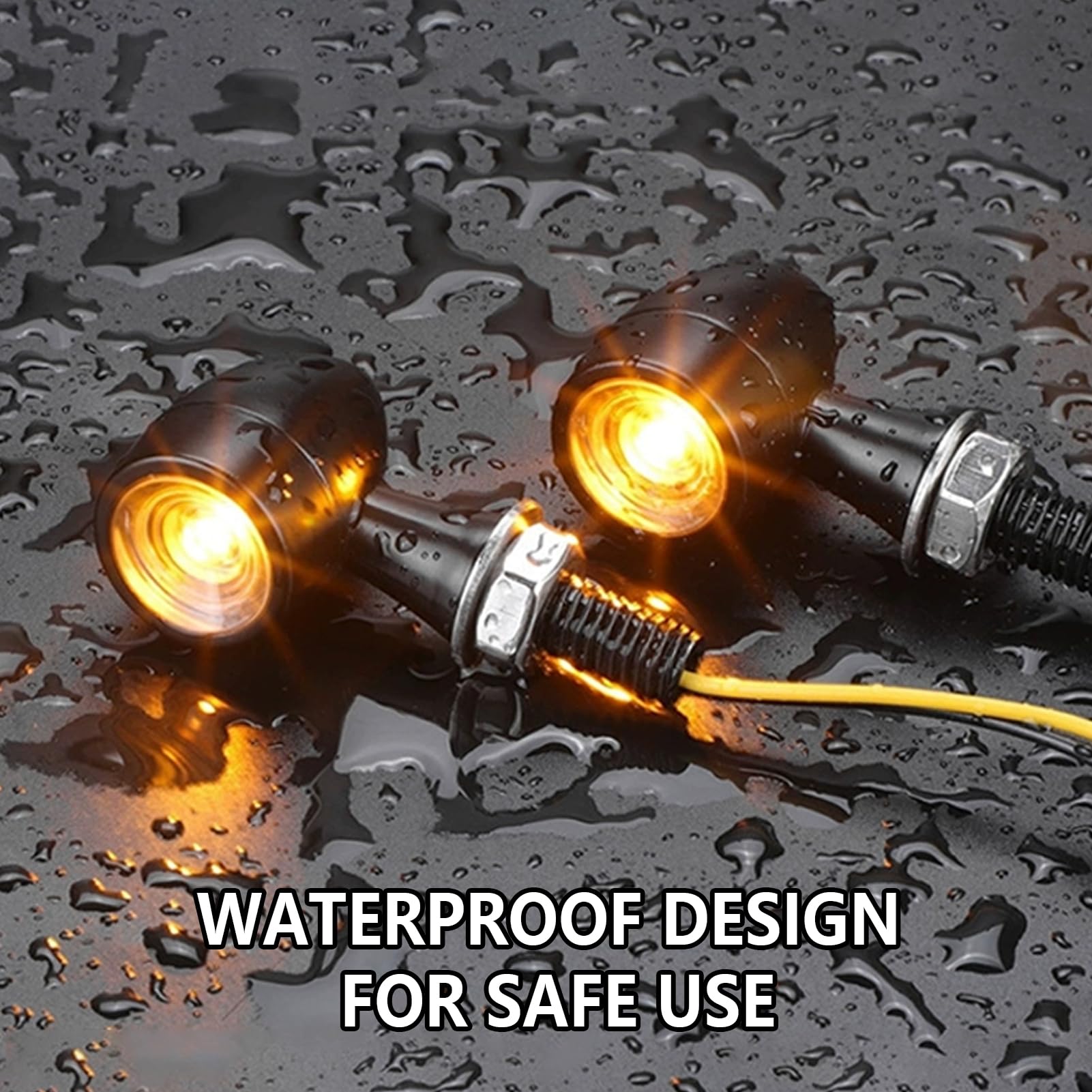 2 Piezas,Intermitentes LED para Moto,Universales 12V, Mini Indicadores de Dirección de Zinc Fundido, Diseño Retro, Impermeables, Apto para la Mayoría de las Motocicletas