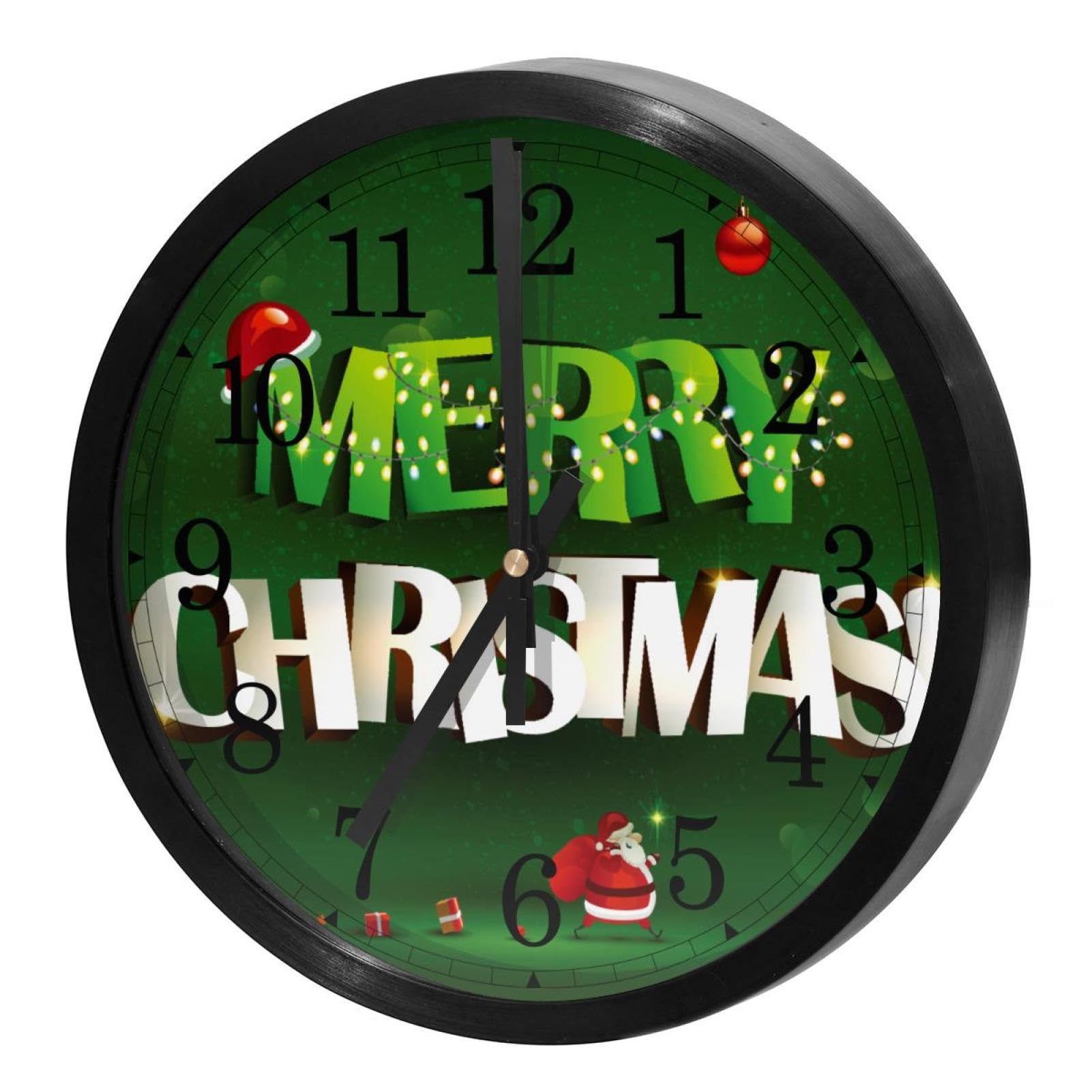 Horloge murale silencieuse de précision à quartz vert sapin