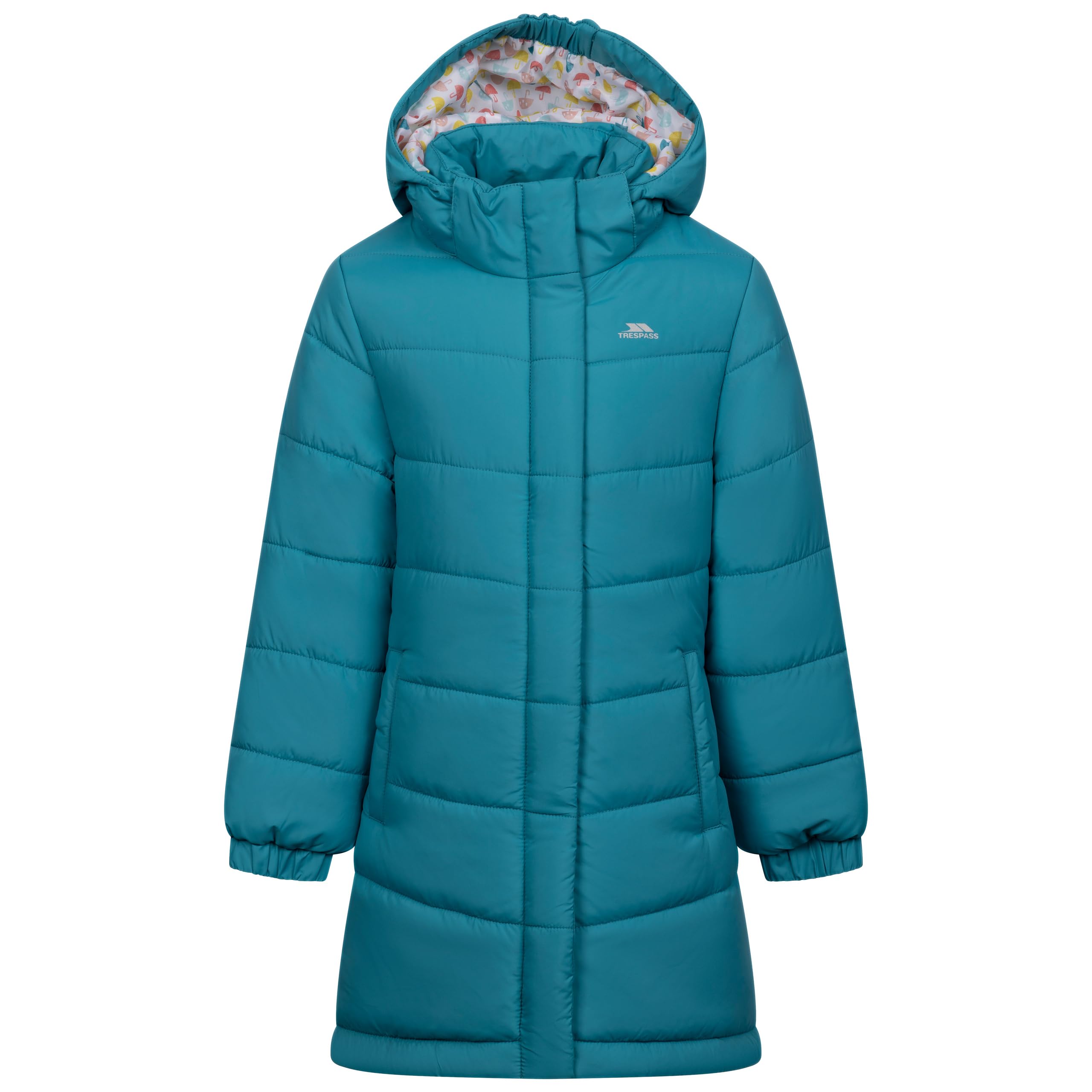 Trespass Girls Light Teal Casual Jacket With Detachable Hood Ellster 7/8