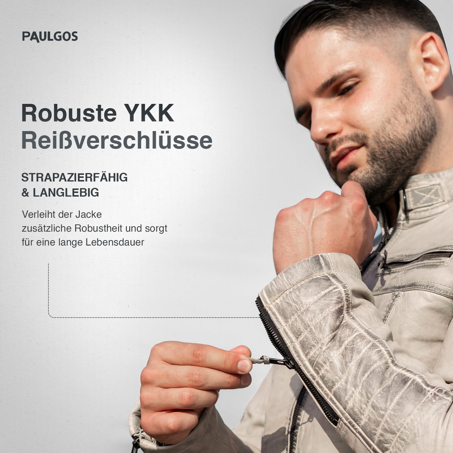 PAULGOS Herren Lederjacke Echtes Leder Jacke Echtleder Übergangsjacke Fashion in 5 Farben Gr. S-7XL Design 1