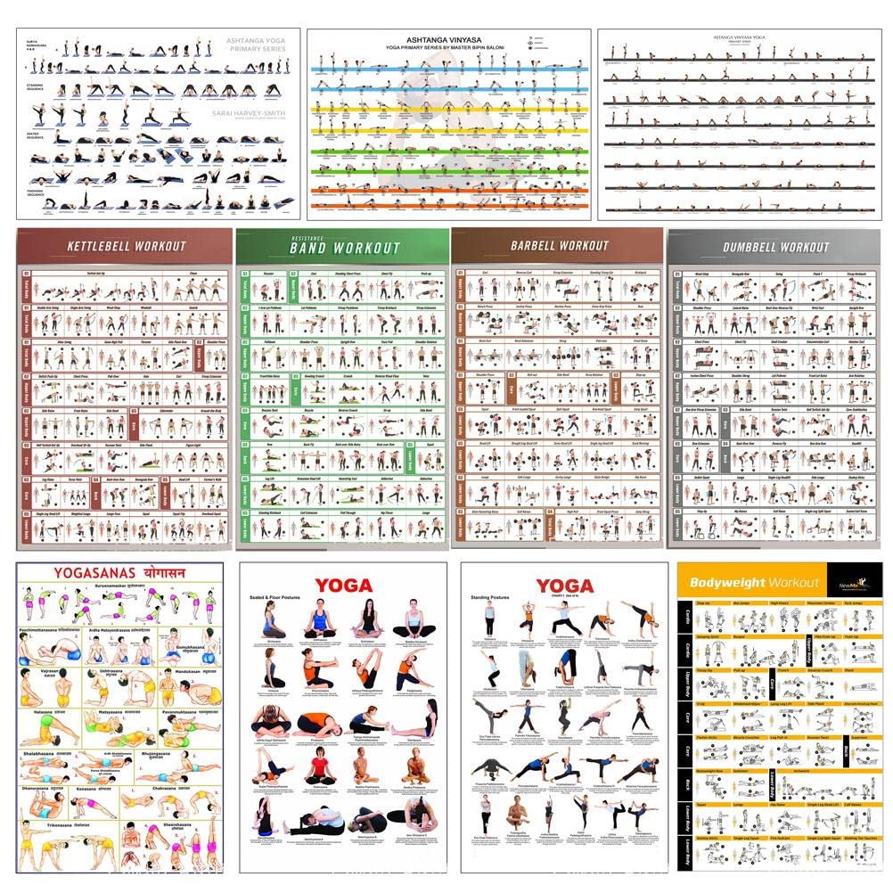 Edinber Yoga Workout Exercise Poster Yoga Poses Poster Exercise Workout ...