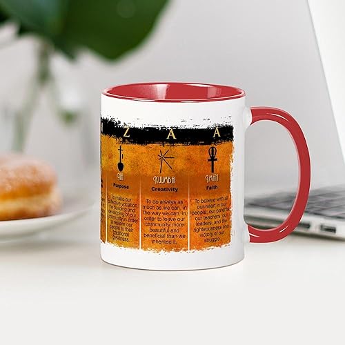 Vista 101 de CafePress Kwanzaa Principles - Taza de café de cerámica, taza de té, 11 onzas