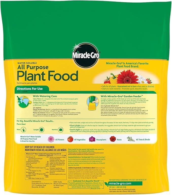 Miracle-Gro Abono Soluble para Todo Tipo de Plantas 5 lb miniatura 3