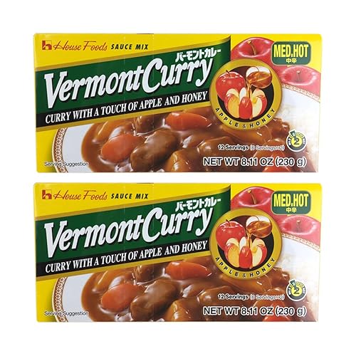 House Foods Vermont Curry [2 paquetes] Medio Caliente 8.11 oz (230g)