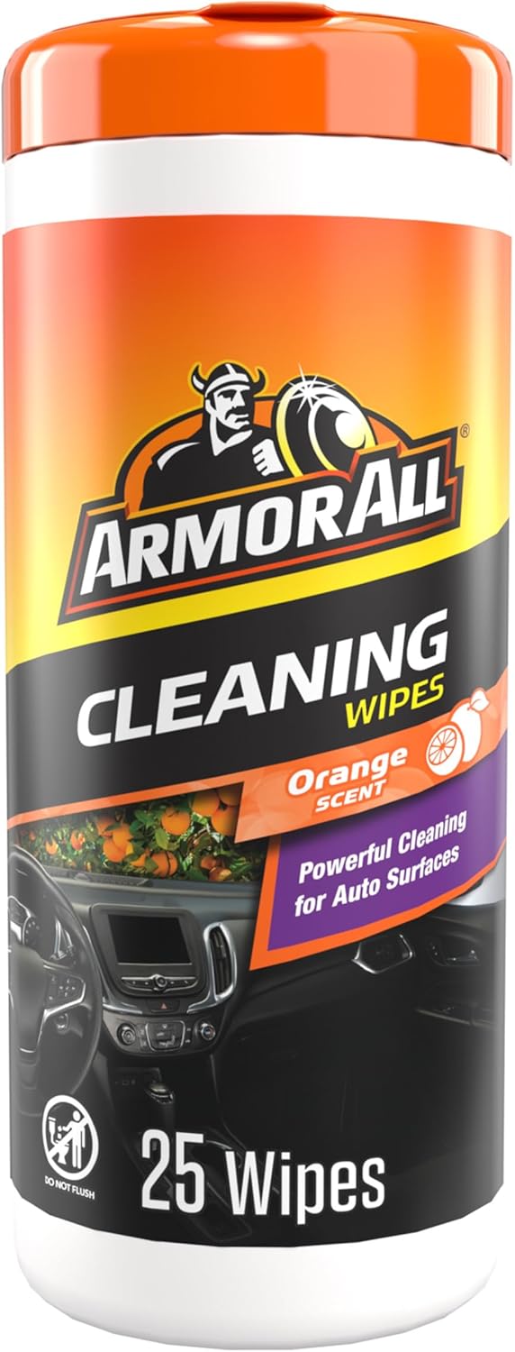 Armor All Car Interior Cleaner Protectant Wipes - Cleaning for Cars & Truck & Motorcycle, New Car, 25 Count (Pack of 6), 78533-6PK