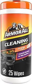 Armor All Car Interior Cleaner Wipes , Car Cleaning Wipes with Orange Cleans Dirt and Dust in Cars, Trucks and Motorcycles, 25 Count