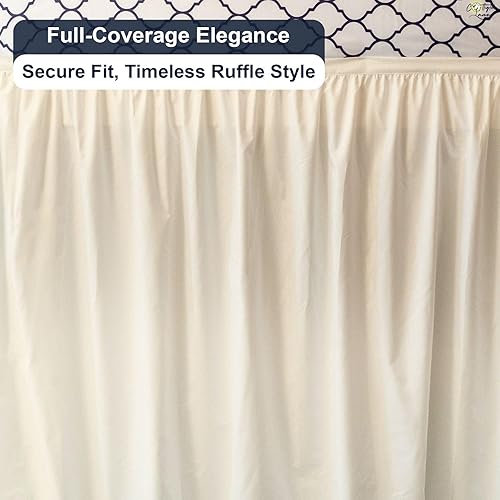 Miniatura 8 de Cottington Lane Falda de cama con volantes, tamaño individual XL, caída de 42 pulgadas, calidad de hotel, microfibra cepillada 1800, tamaño