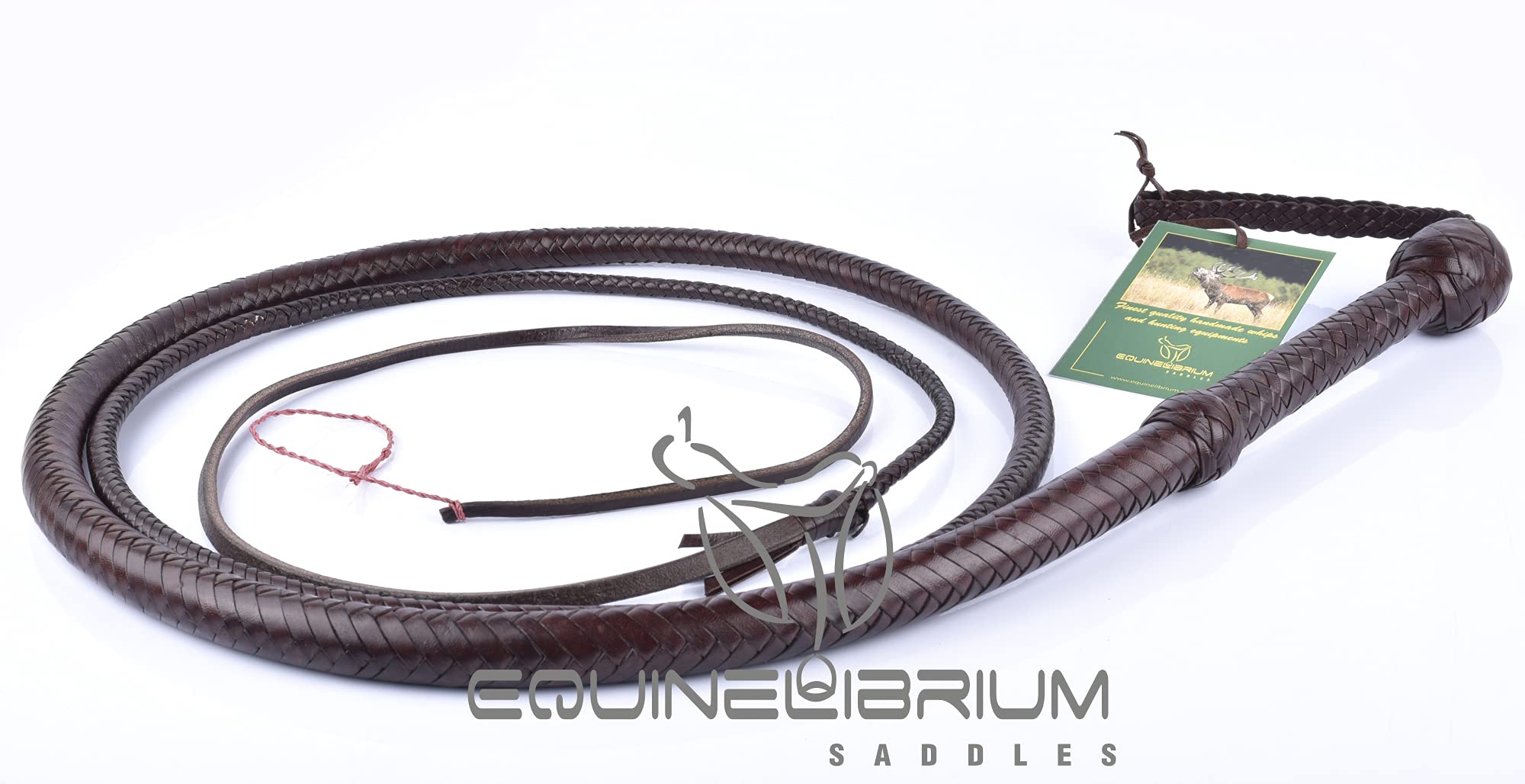 Genuine Kangaroo Hide Leather Bullwhip in Brandy Color, 4ft, 6ft 