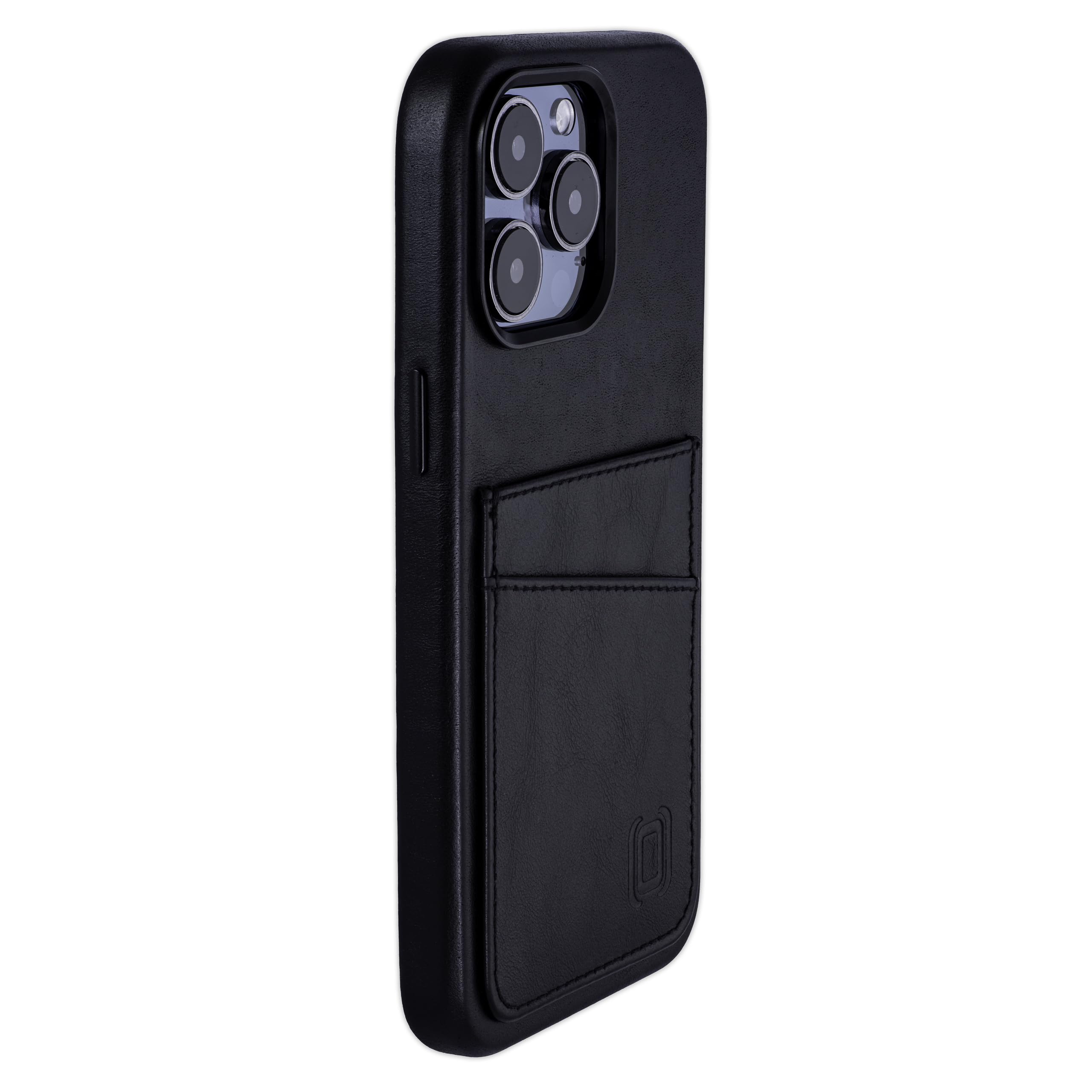 Dockem Funda para iPhone 15 Pro MAX de Cuero Genuino con Tarjetero Cartera, con Placa de Metal Incorporada para Montaje Magnético, 2 Bolsillos para Tarjetas de Crédito (Negro, M2GL)