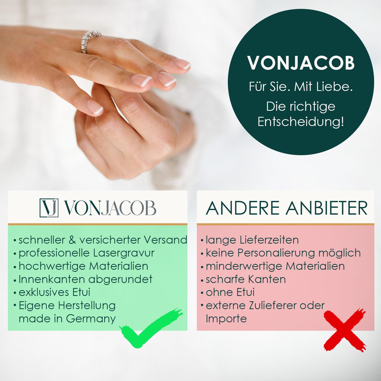 Partnerringe für Sie und Ihn - Silber Partner Ringe mit Gravur & Zirkonia - Paar-Ringe, Eheringe, Verlobungsringe - Geschenk für Valentinstag, Jahrestag - Modell TR230
