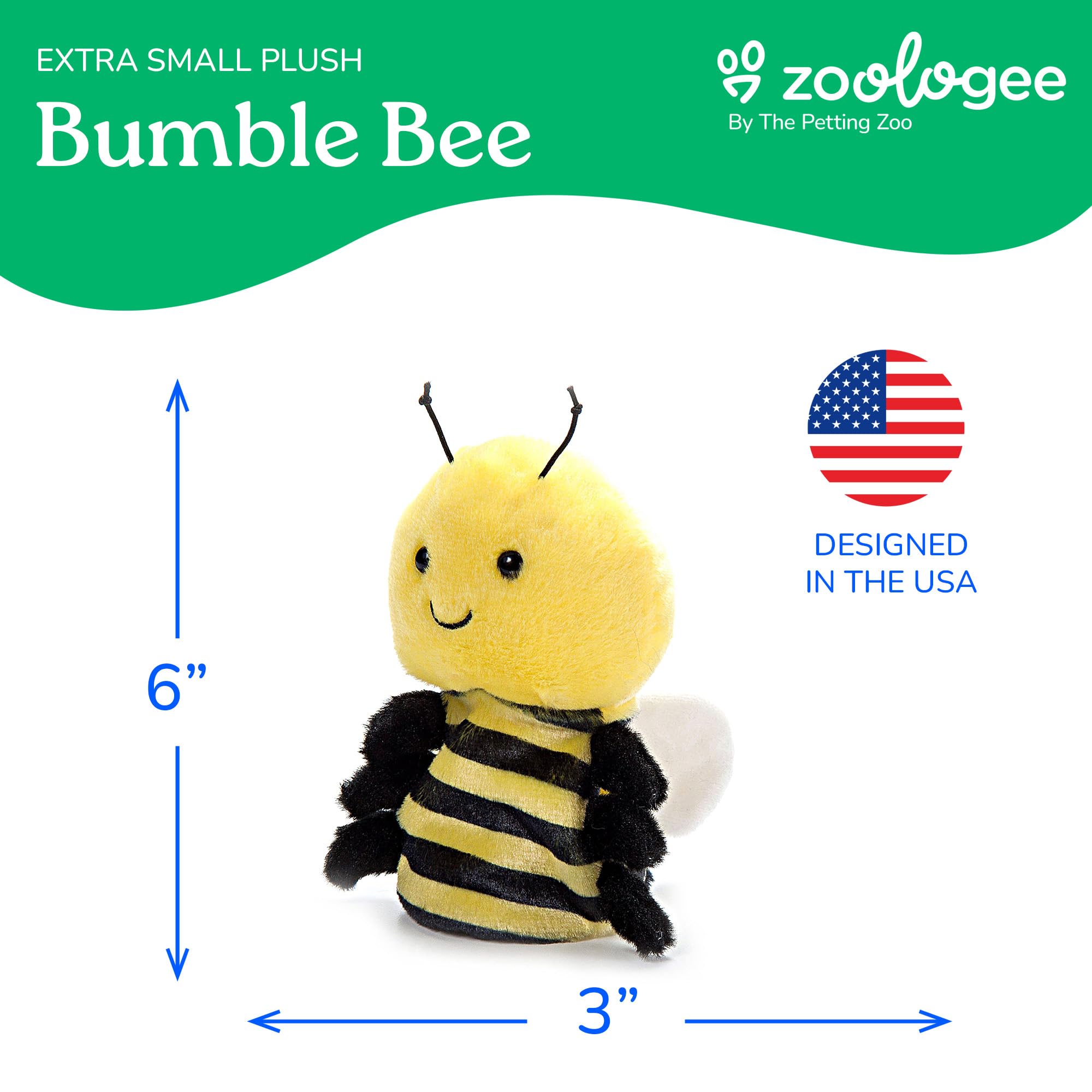 Amazon.com: The Petting Zoo Bee Stuffed Animal Plushie, Gifts for