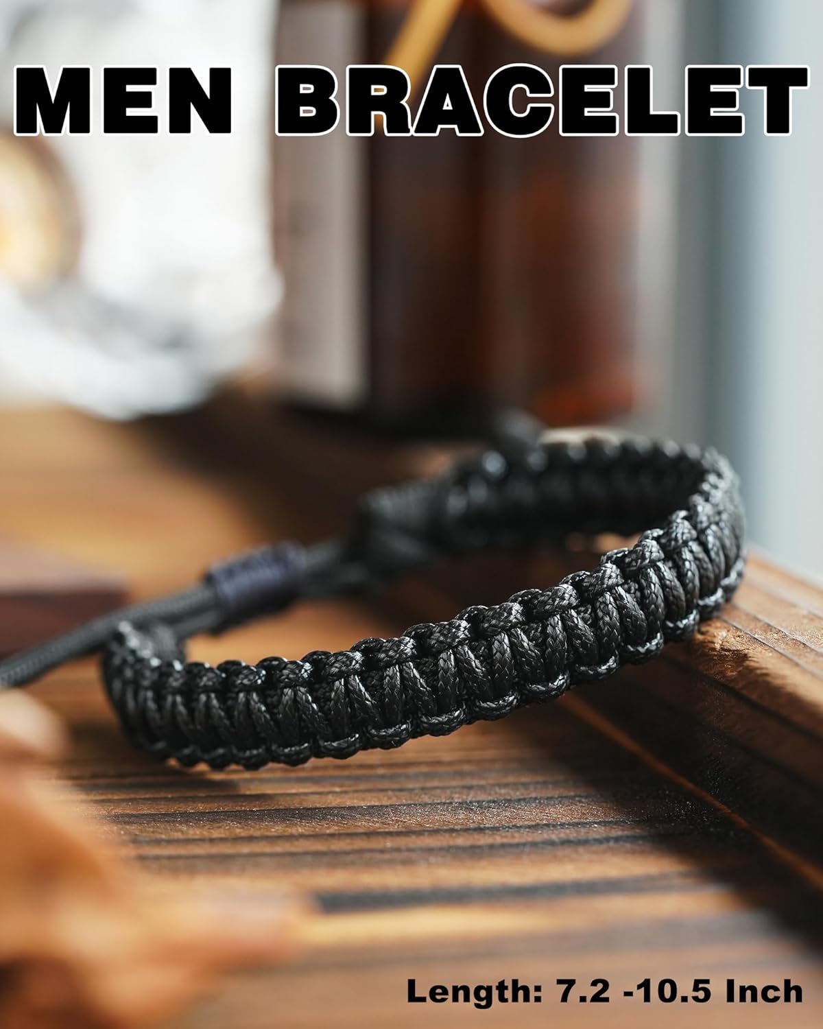 Jeka Rope Bracelet for Men, Handmade Braided Bracelet Adjustable Jewelry Gifts for Him Son - Image 5