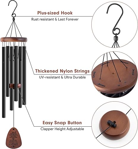 Miniatura 7 de YOUNTASY Campanillas de viento de condolencias, dueloconmemorativoregalo de condolencias en memoria de un ser querido, pérdida de madre, padre,