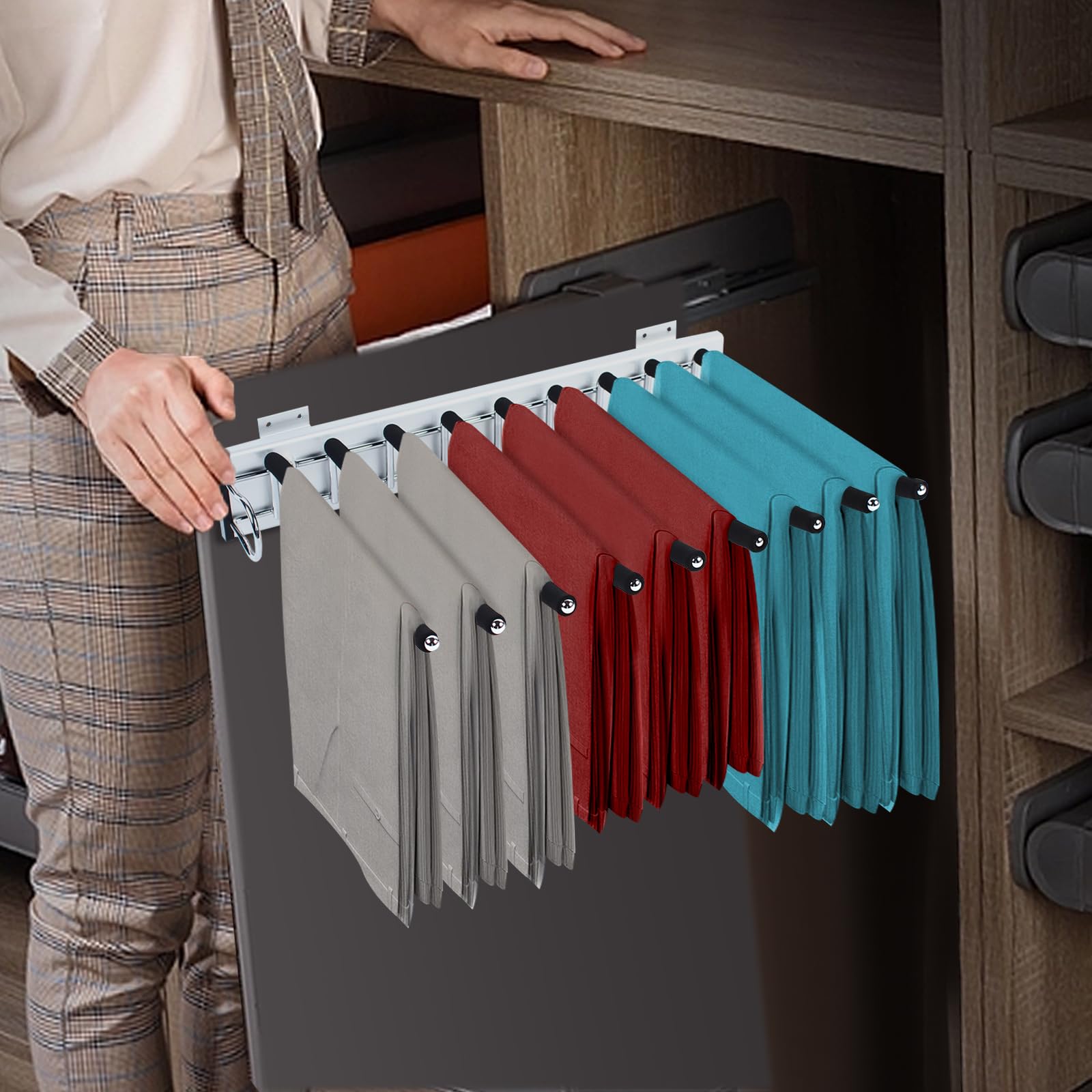 Rangement de pantalon pour armoire de chambre pour un rituel matin zen