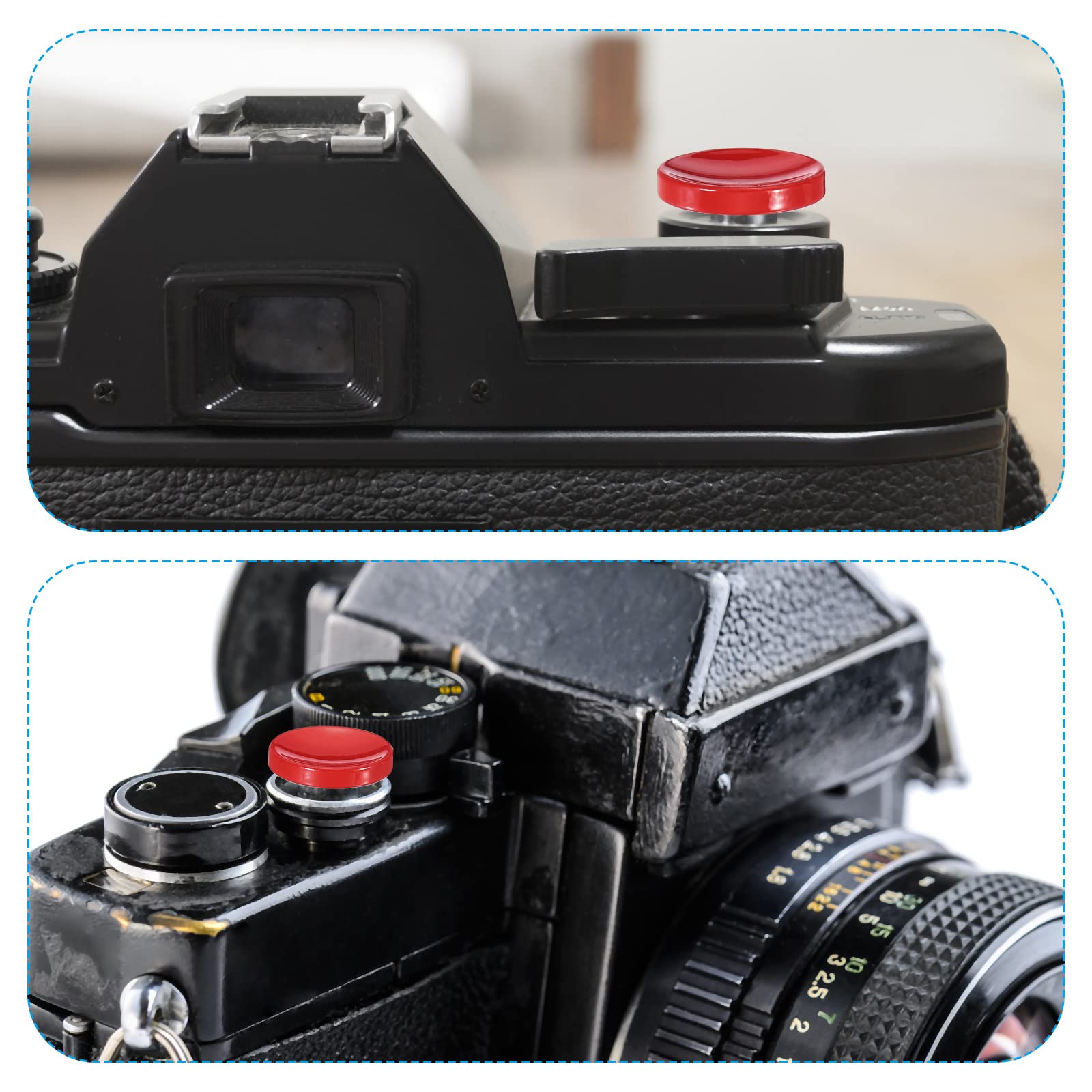 PATIKIL Otturatore Rilascio Pulsante, 2pz Morbido Otturatore Rilascio Pulsante Pure Rame Fotocamera Otturatore Pulsante Concavo Compatibile Con DSLR/SLR Fotocamera, Rosso