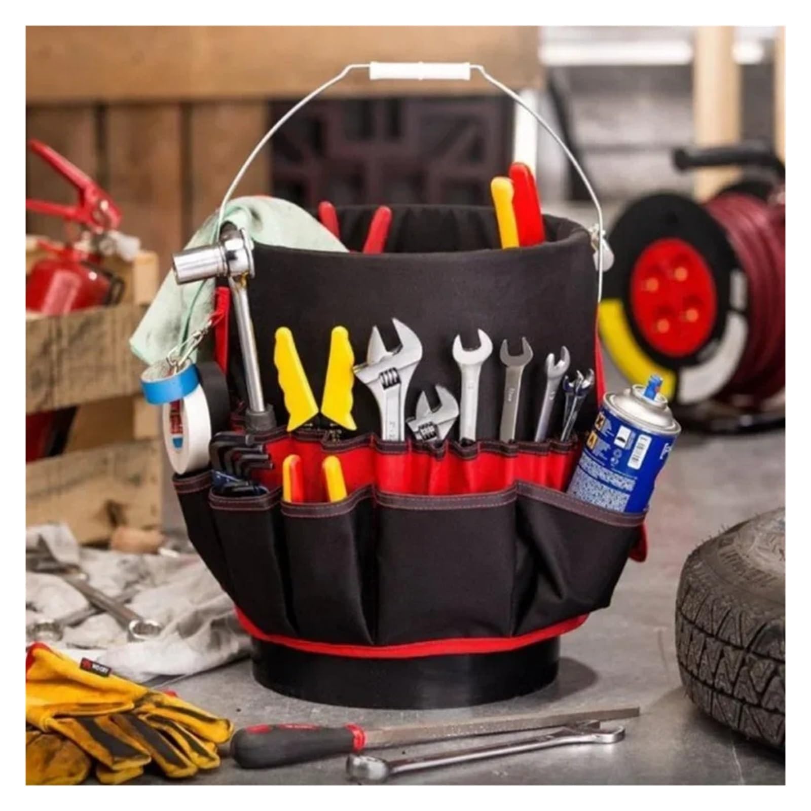 Bolsa organizadora de cubo, bolsa de almacenamiento, bolsa de herramientas de jardinería, bolsa de herramientas de jardín, bolsa de herramientas de mano, cesta de accesorios de plantación