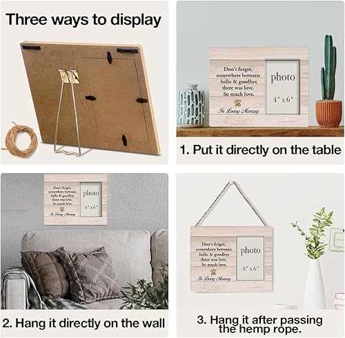 Miniatura 2 de Regalos conmemorativos para perros por pérdida de perro, en memoria de perros, regalos conmemorativos para mascotas, marco de fotos de madera,