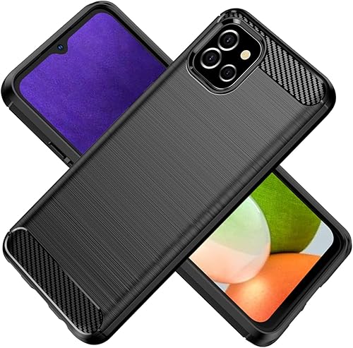 Funda de teléfono para Galaxy A04e, Samsung A04e SM-A042F SM-A042FDS, fibra de carbono a prueba de golpes resistente escudo suave TPU contraportada