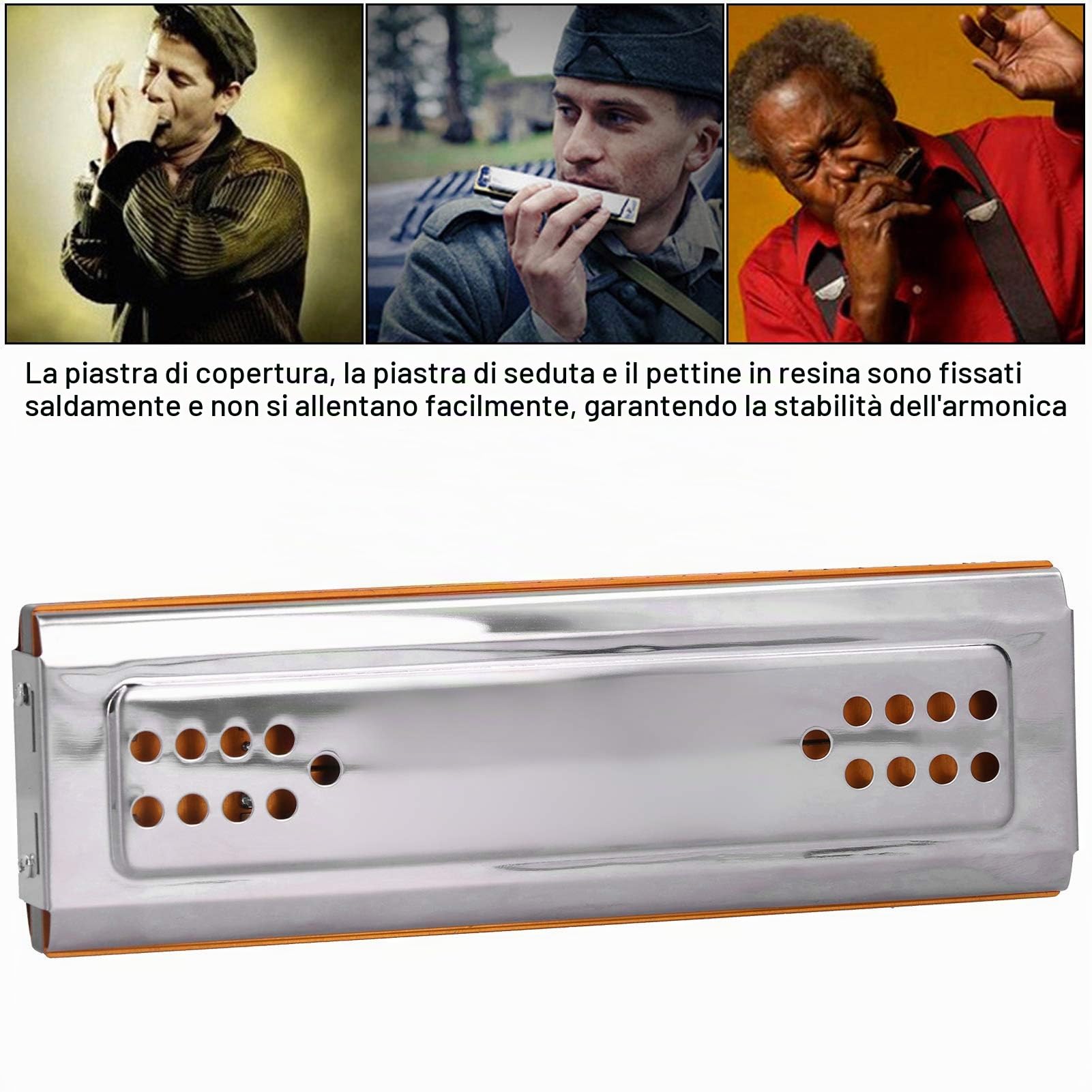 VGEBY Armonica a bocca a 24 fori C e G, doppia fila, per bambini e adulti, principianti