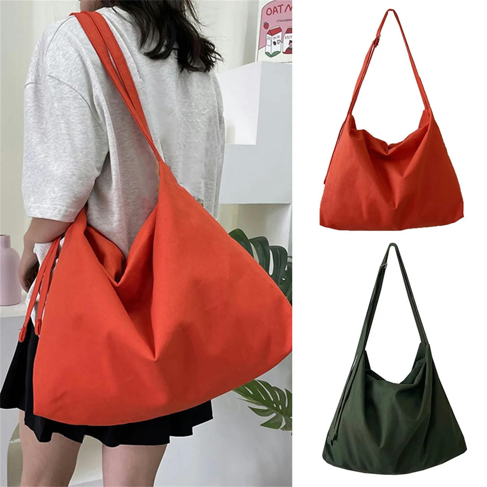 borsa tracolla donna Borsa A Tracota In Tela Casual Tela Da Donna Borsa Studentessa Sacca Di Grande Capacità Unisex