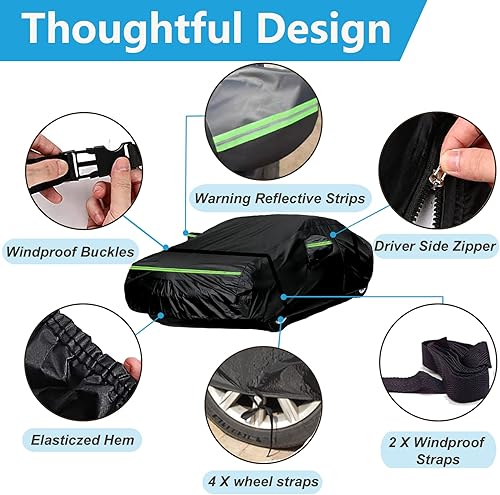 Miniatura 9 de Funda impermeable para automóvil para Porsche 911 (991/992/996/997) Carrera 4S/Turbo/Carrera, 210T, impermeable, para todo tipo de clima, con puerta