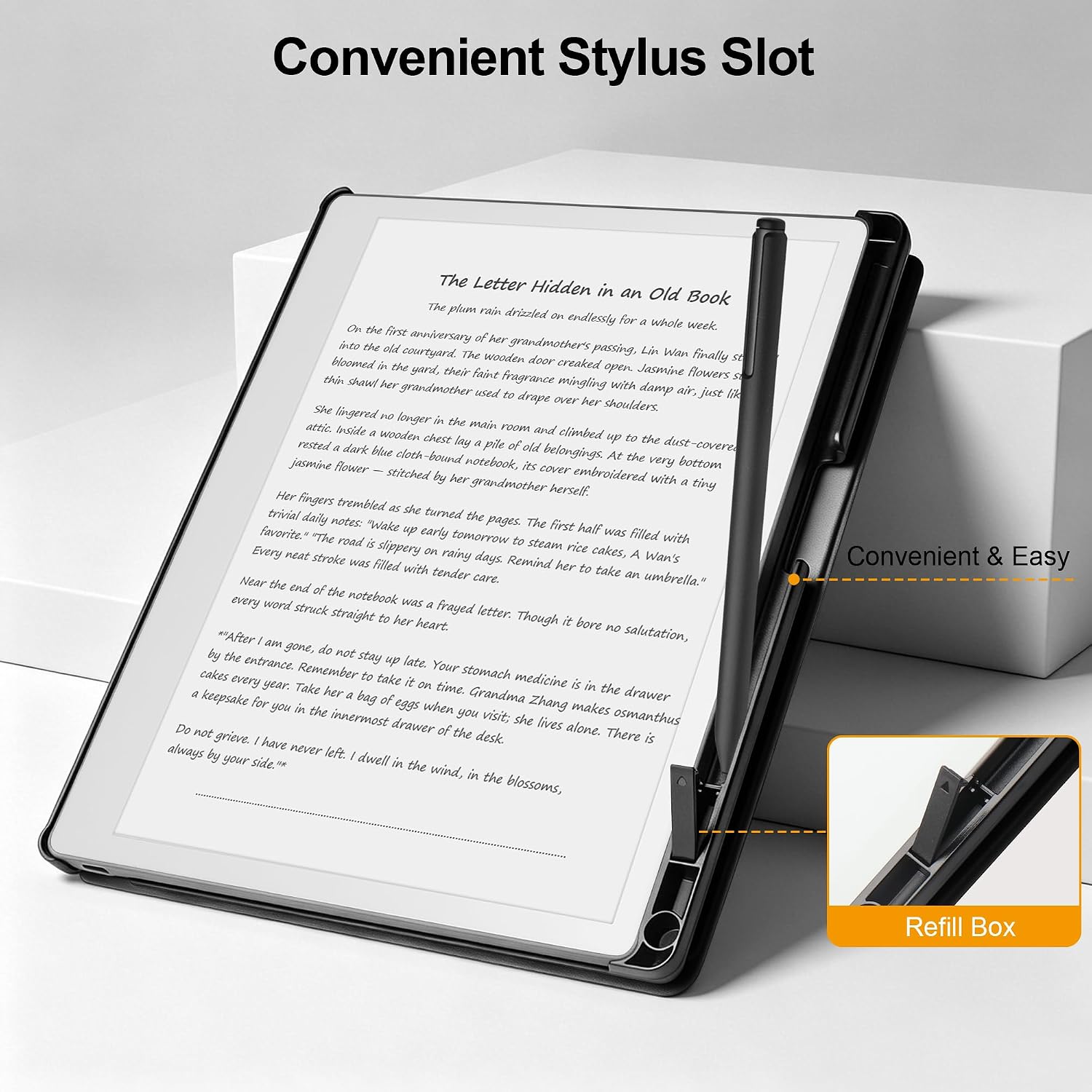 Stand Case for Remarkable Paper Pure 2026 (RM12A), Slim Lightweight Folio with Pen Holder and Nibs Holder, Multi-Viewing Angles, Auto Sleep/Wake(Grey) image 5